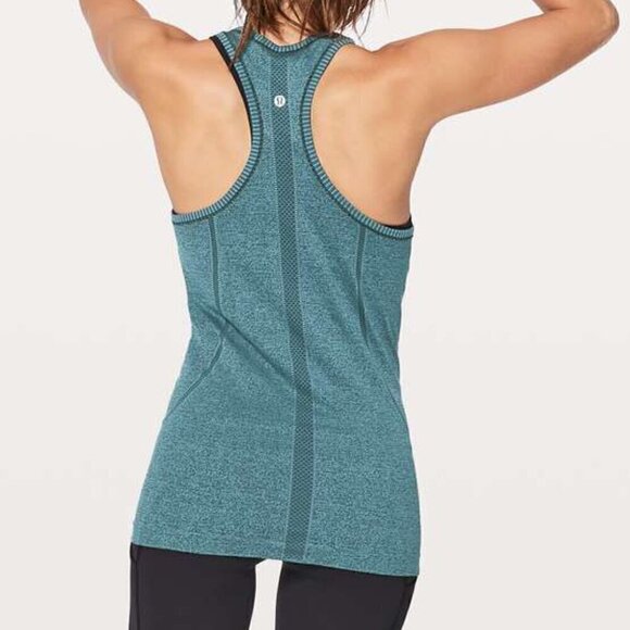 Lululemon Swiftly Tech Racerback - 6 Black / Desert Teal - Picture 2 of 6